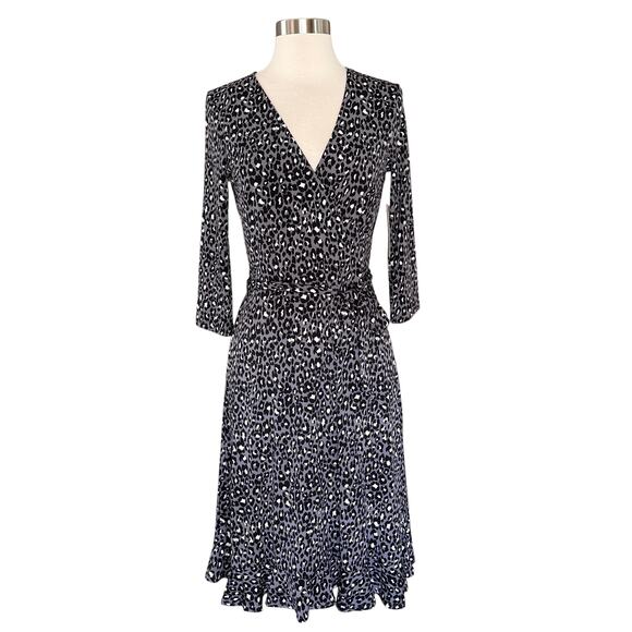 Leota For Stitch Fix Leopard Faux Wrap Dress S - Picture 1 of 5
